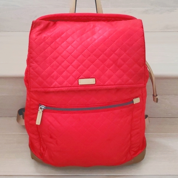 Tumi Manitoga Quilted Drawstring Backpack in Blood Orange